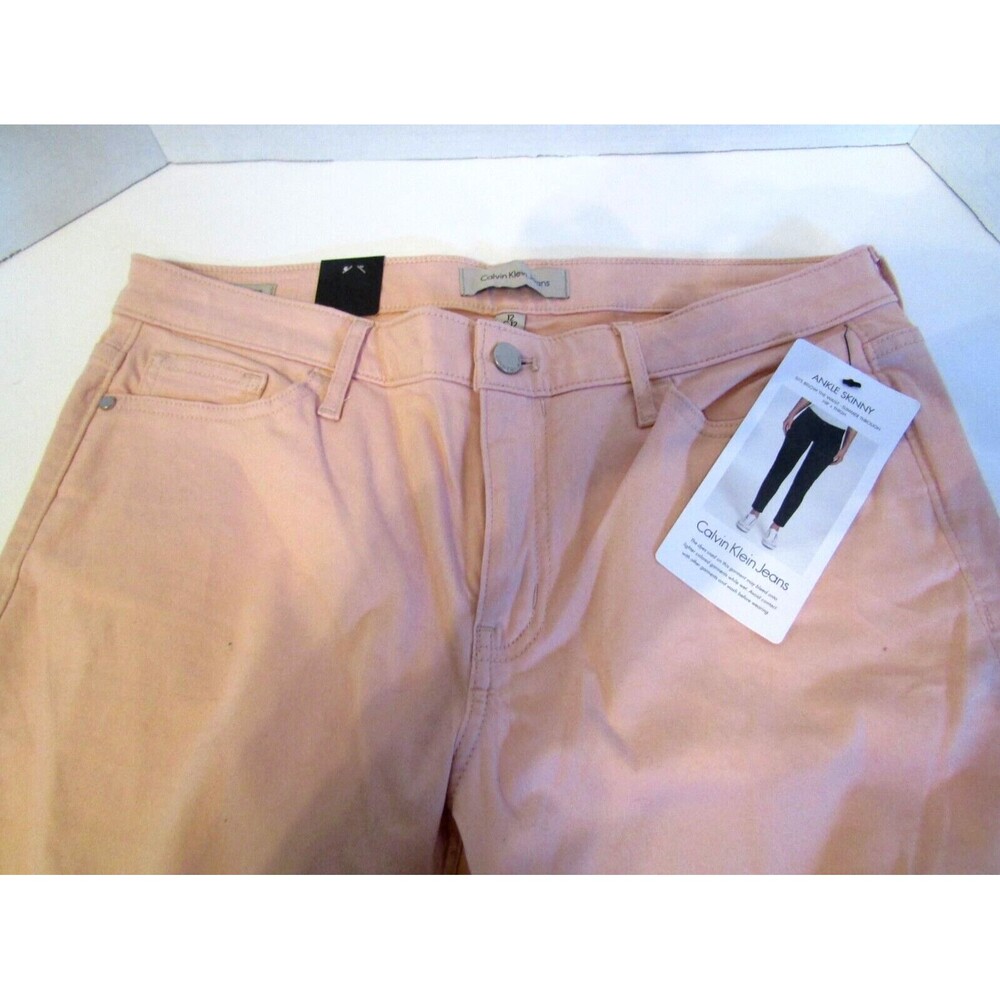 Calvin Klein Jeans Pink Ankle Skinny Jean Chintz Rose NWT Womens Size 12 - Picture 5 of 10